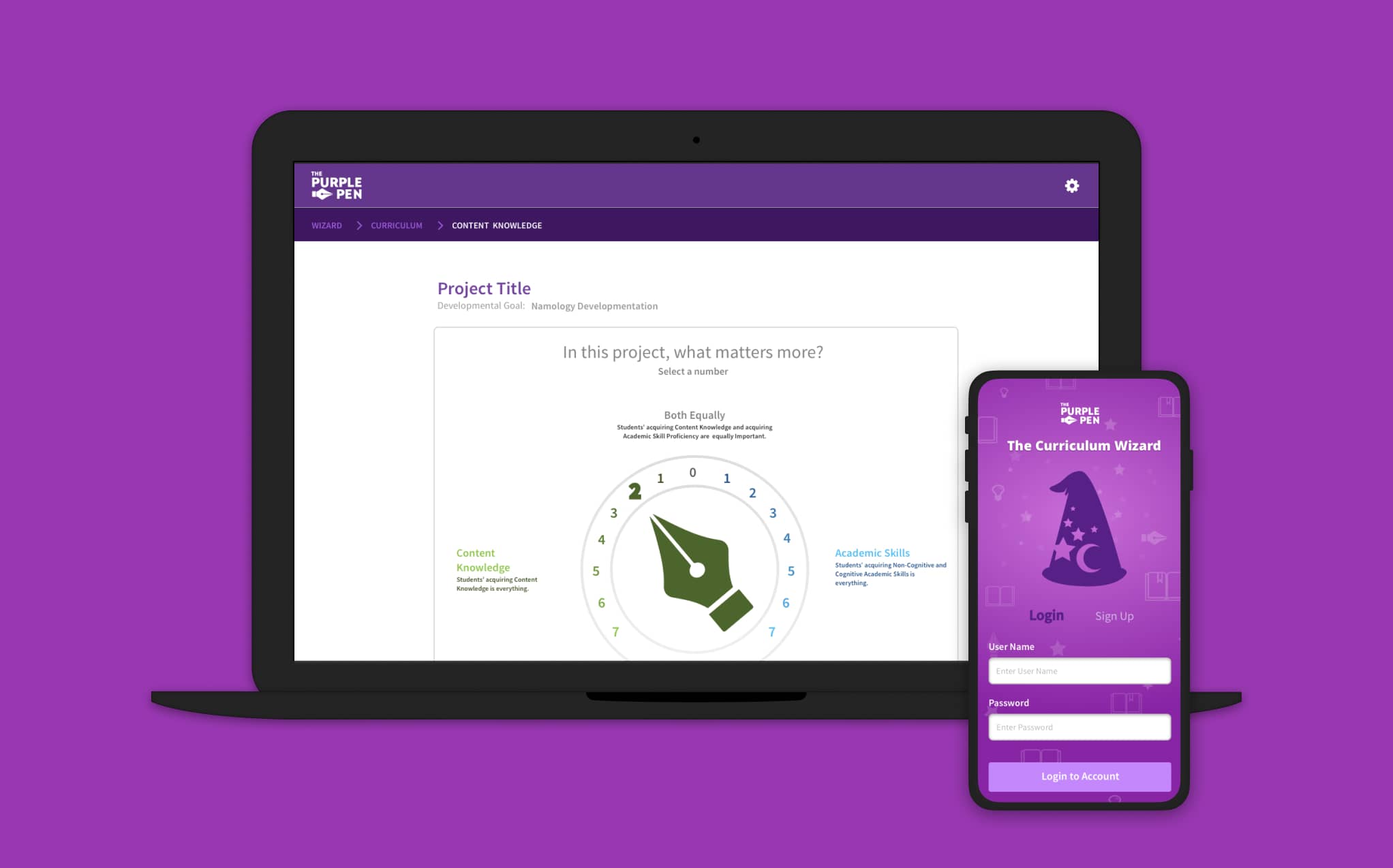 The Purple Pen web application and Curriculum Wizard